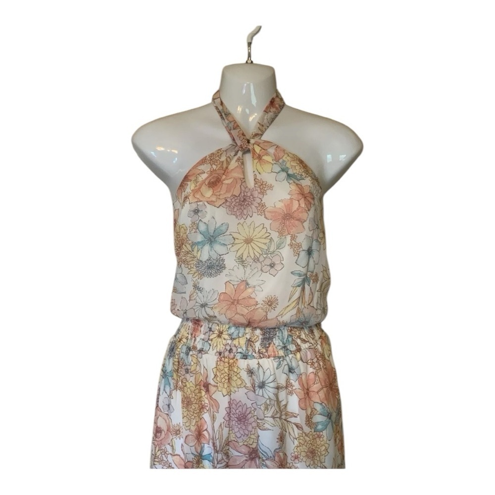 Maurices Floral Halter Midi Dress, Large - Picture 5 of 6